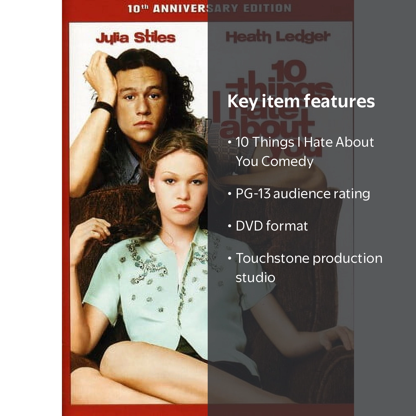 10 Things I Hate About You DVD, Touchstone, Comedy, PG-13