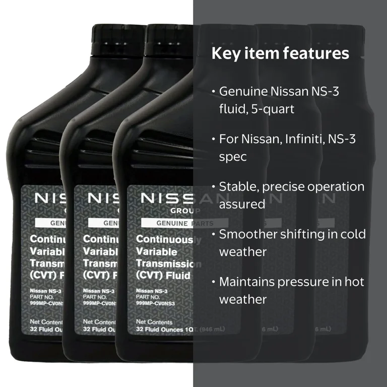 Nissan, CVT Transmission Fluid, NS-3, 5 Quarts Set OE - Walmart.com