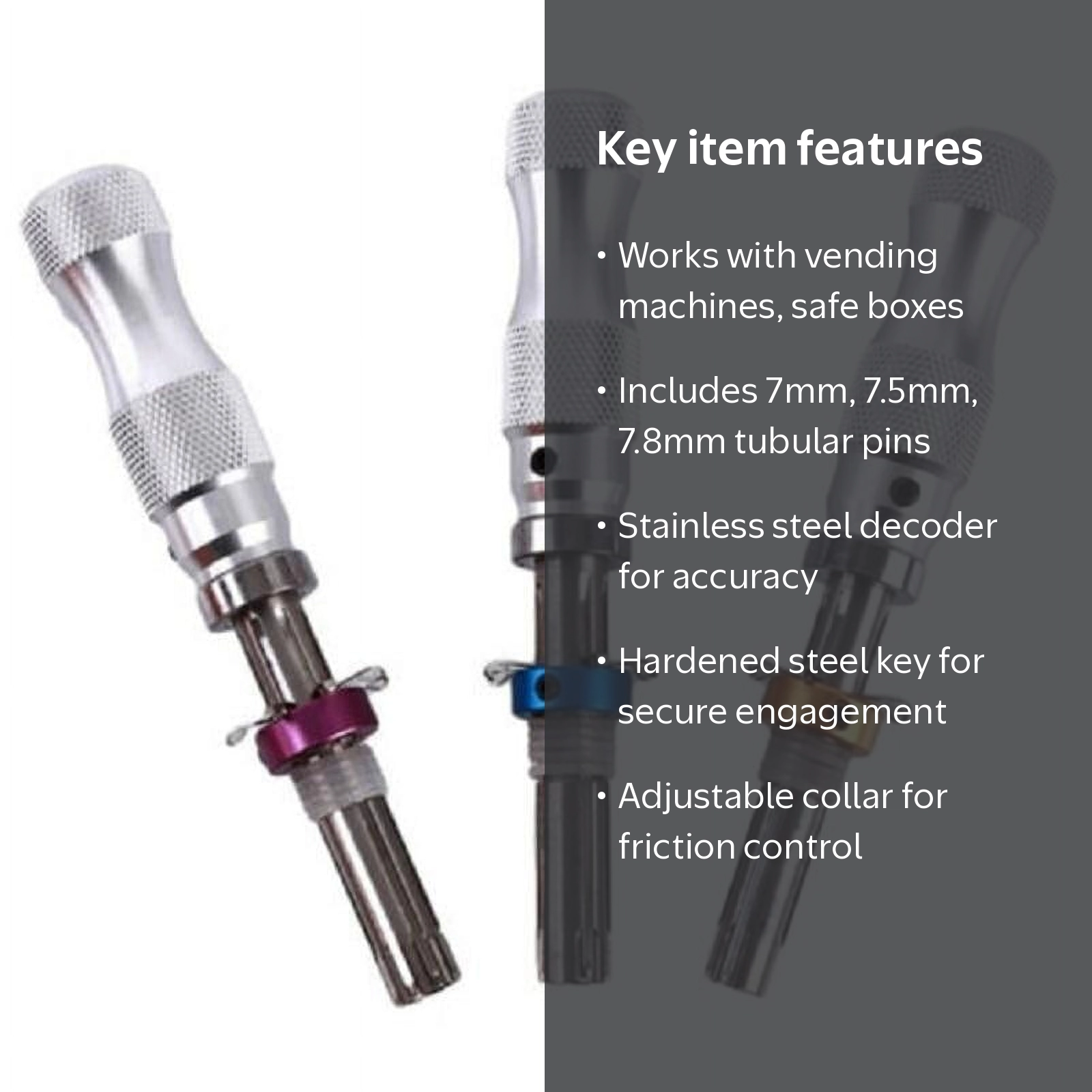 type-A ×7　PoocsloozA No.7 3個セット pinyuzog Stainless Steel 7mm 7.5mm 7.8mm Tubular Tool Accessories