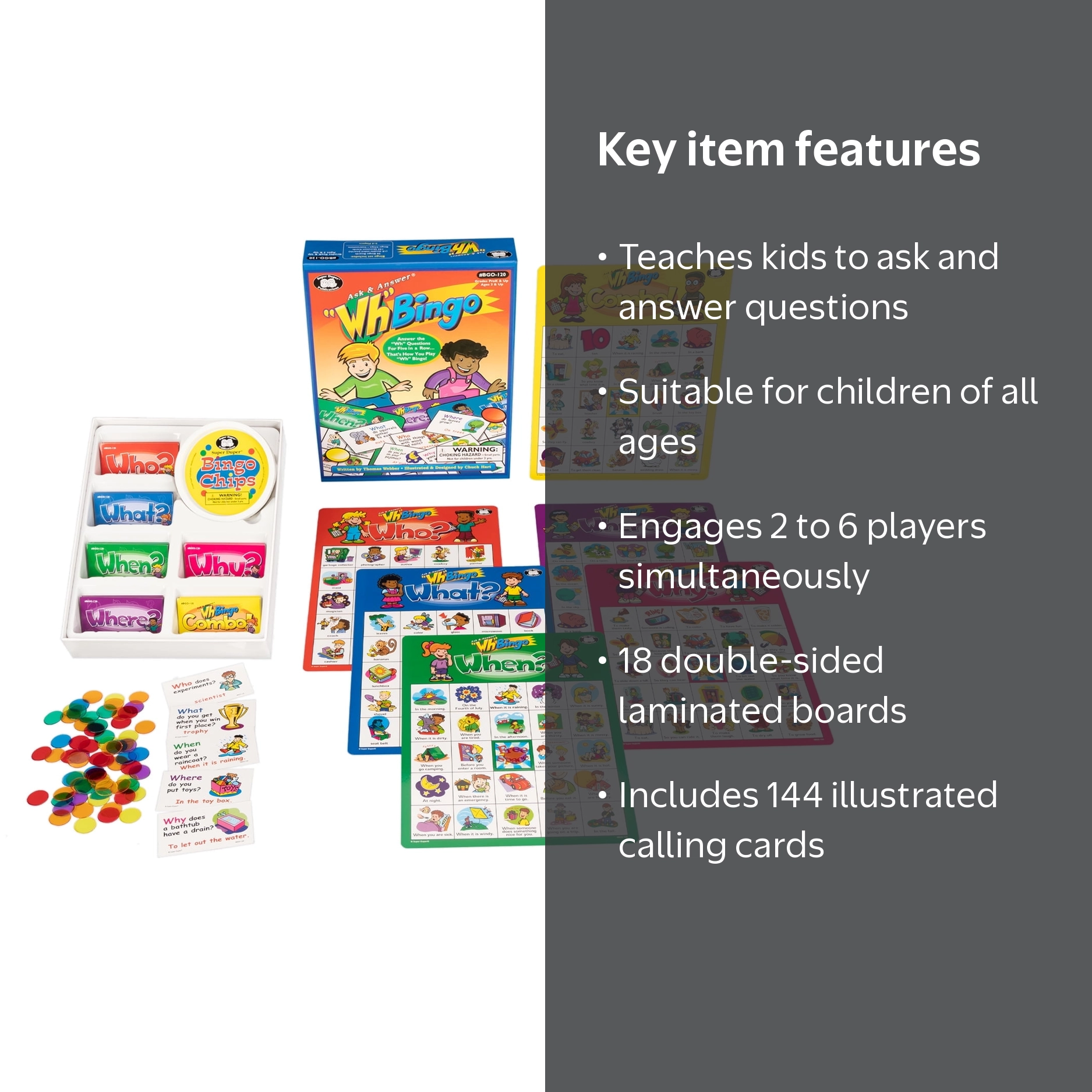 Super Duper Publications | Ask & Answer Wh Bingo Board Game