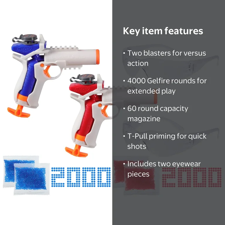 Nerf Pro Gelfire – 10 000 Billes Fluorescentes Glow-in-the-Dark Pour Blaster Nerf Pro Gelfire, Jeux Extérieurs Intenses, Dès 14 Ans