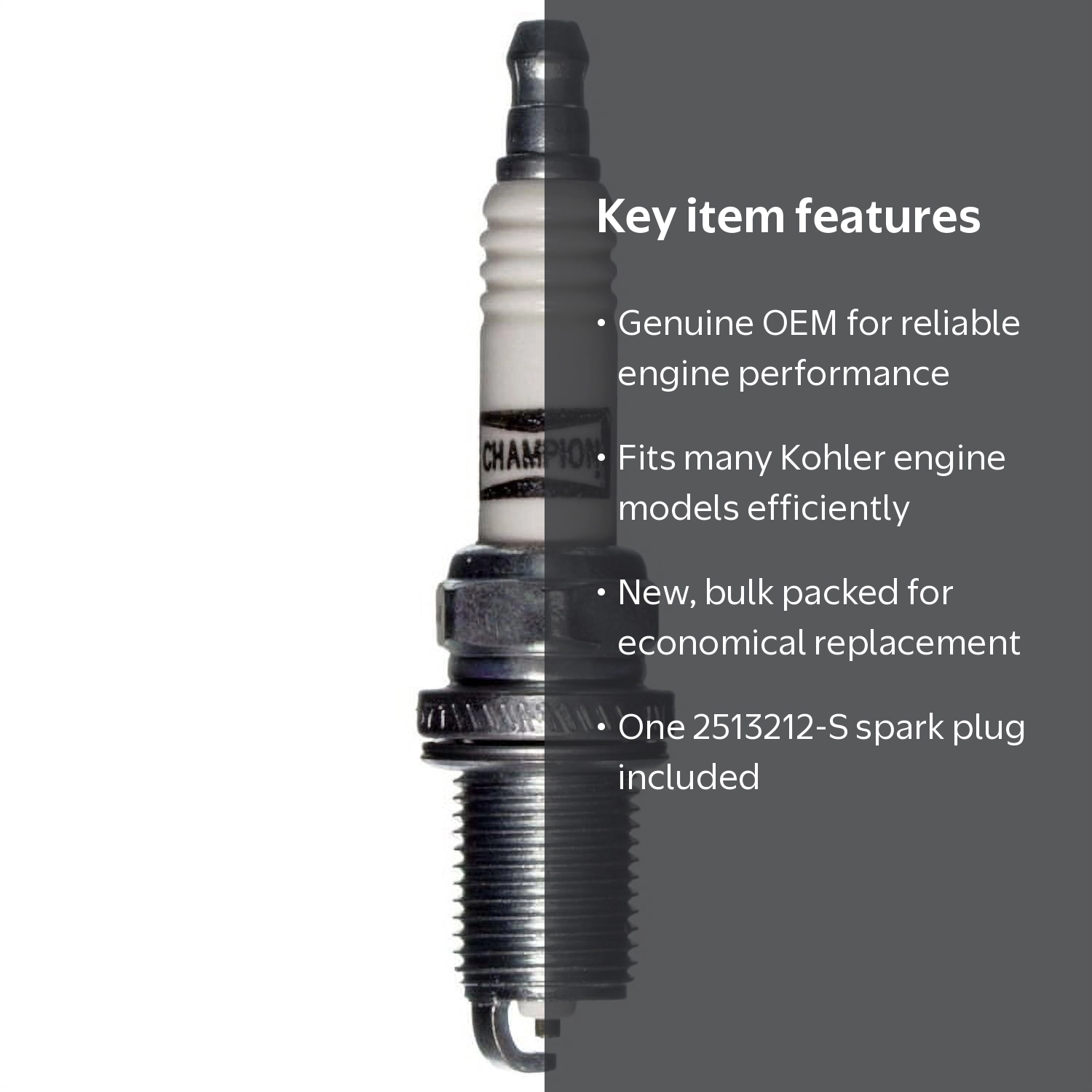 Kohler Engine Genuine OEM Replacement Spark Plug # 2513212-S