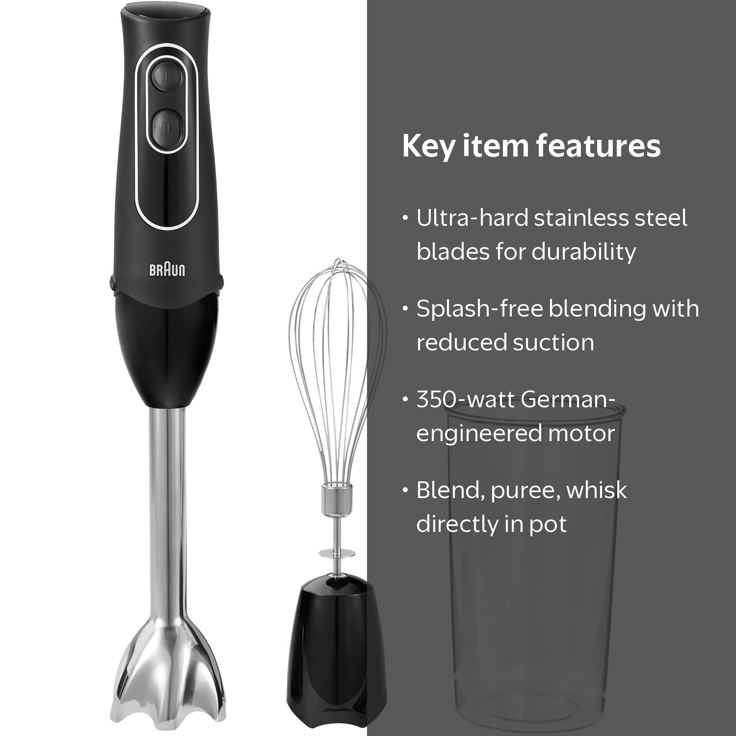 Braun MultiQuick 5 Two-Speed Hand Blender, 350W, Stainless Steel