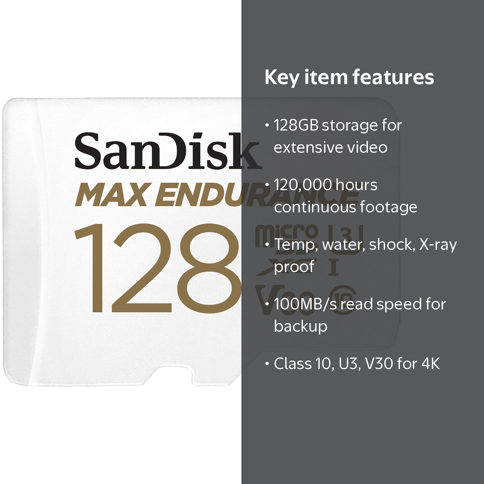 SanDisk microSDXC Memory Card, 128GB, MAX Endurance, 4K - Walmart.com