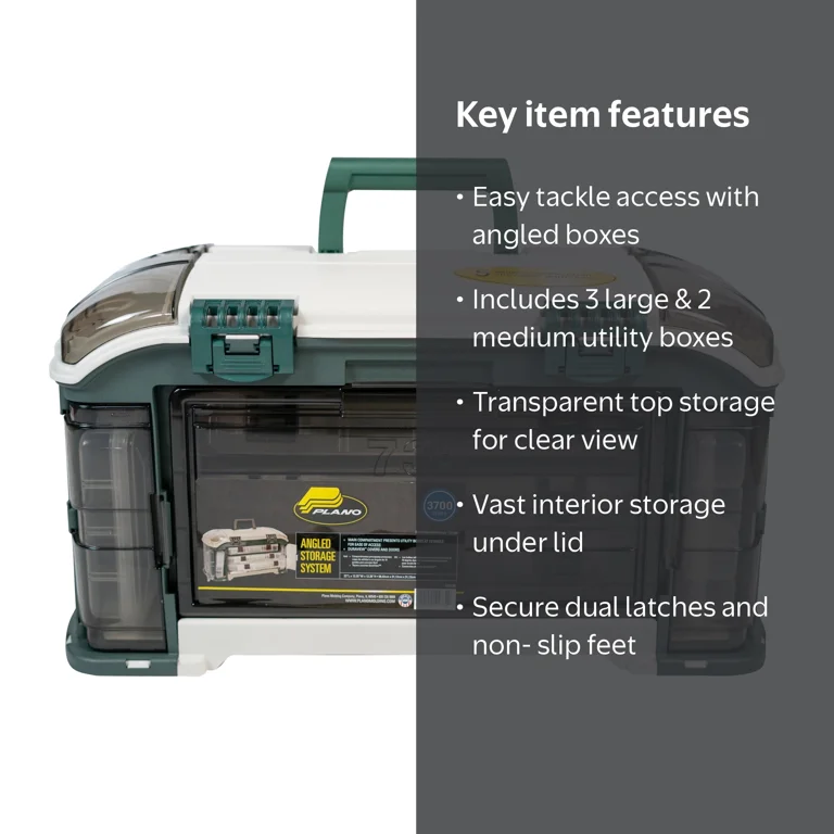 3 medium utility boxes tackle box size Plano 3-Tray with Dual Top Access, Dark Green Metallic/Off White, Premium Tackle Storage : General Sporting Equipment : Sports & Outdoors The 3700 Edge Stowaway premium tackle box features a new and innovative design with the same quality of Plano tackle boxes that fishermen trust Plano Guide Series Tray Tackle