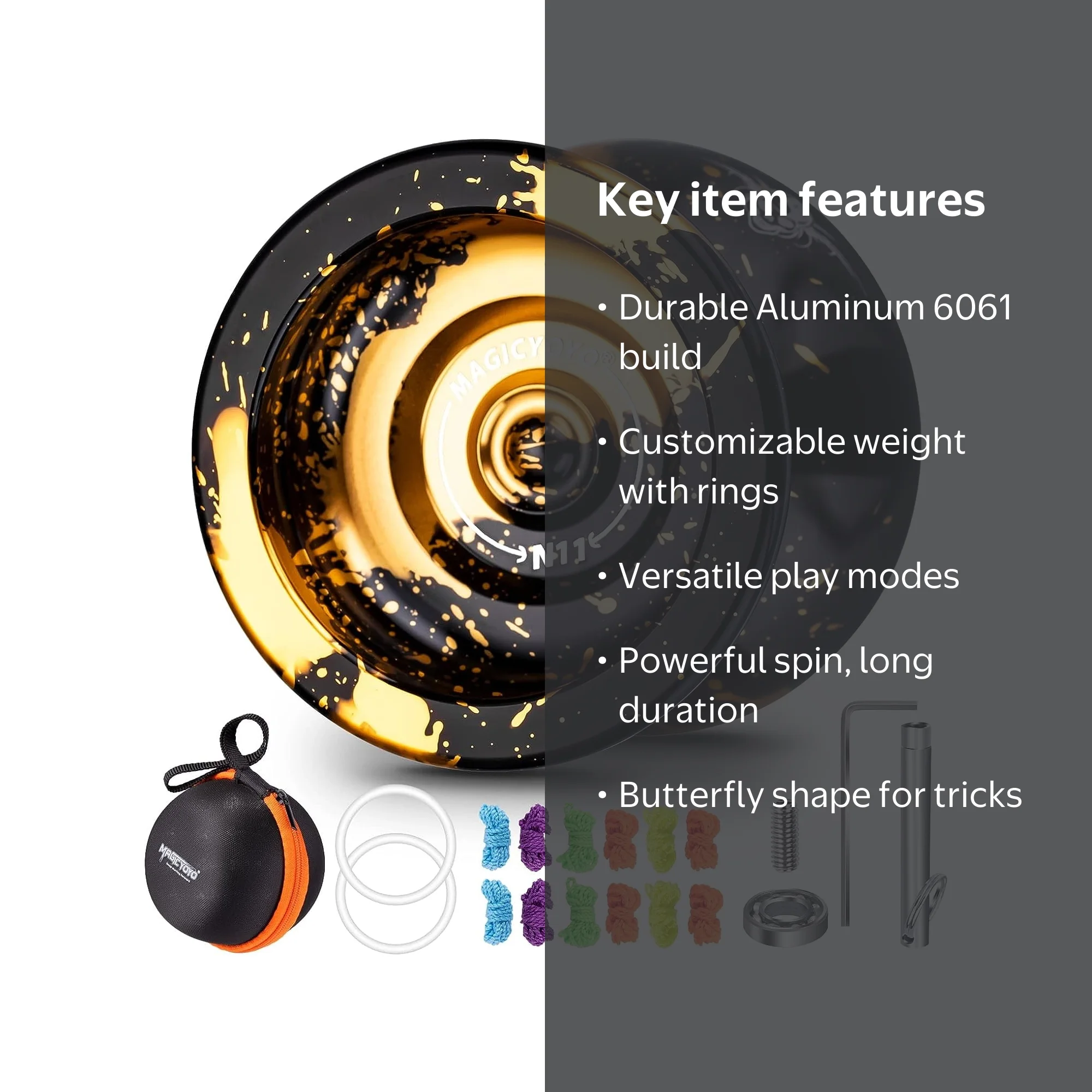 Yoyo Profesional De Aleación Para Niños Y Adultos – Resistente A Impactos, Sensible Y Con Borde Suave, Ideal Para Mejorar Coordinación Y Concentración, Regalo Educativo