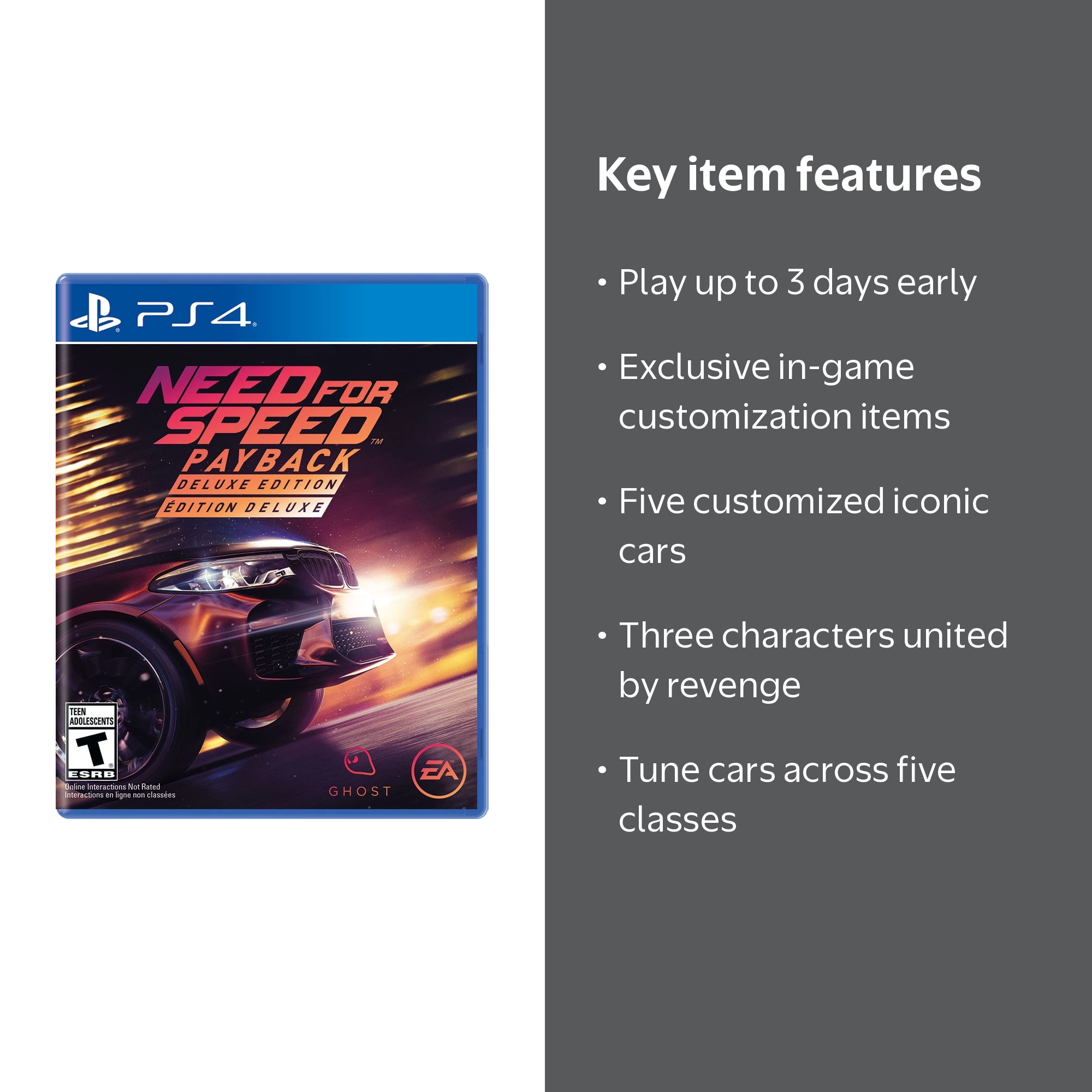 Need for Speed Payback Deluxe Edition - PlayStation 4 - Walmart.com