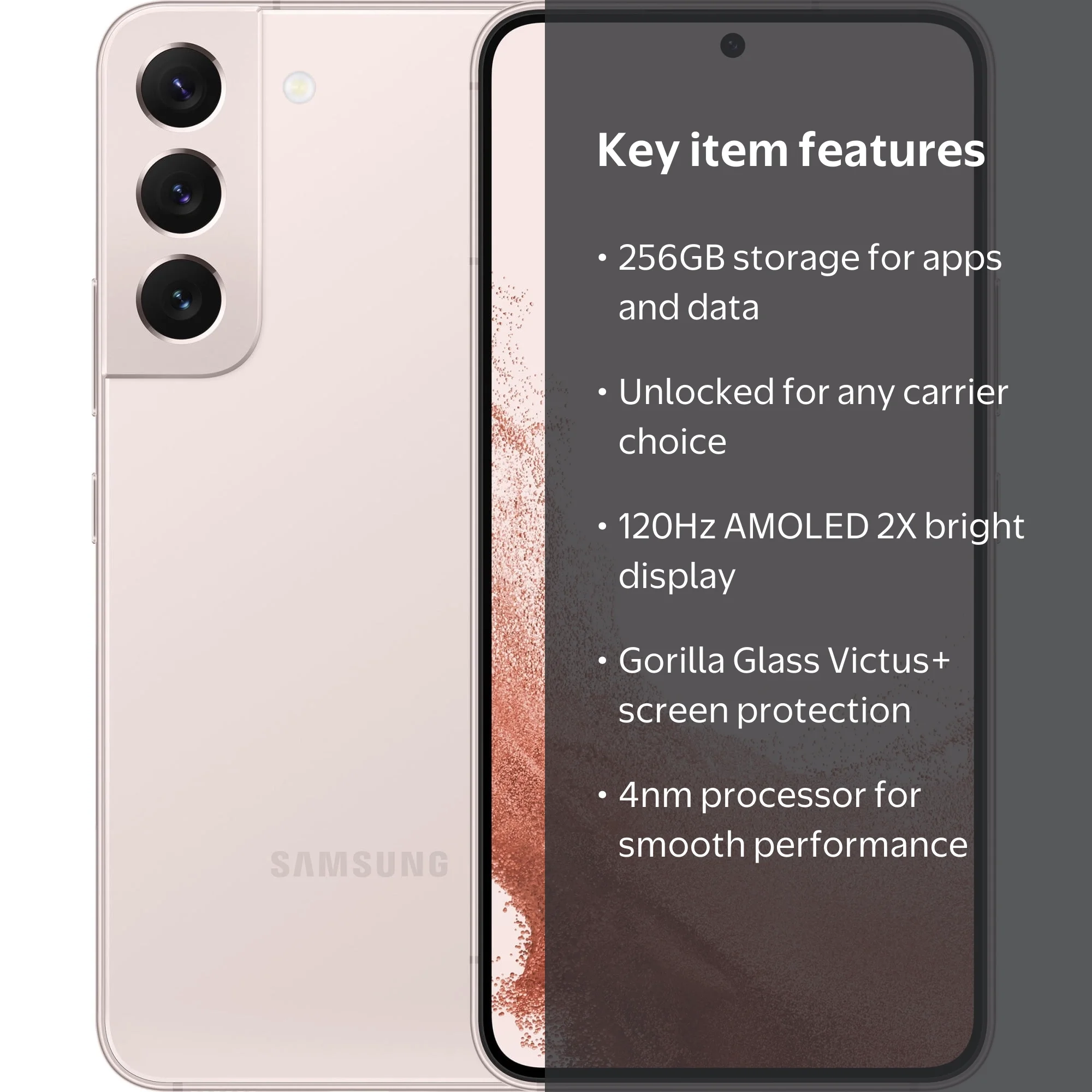 Samsung Galaxy S22 5G, 256GB PINK - Unlocked - Walmart.com