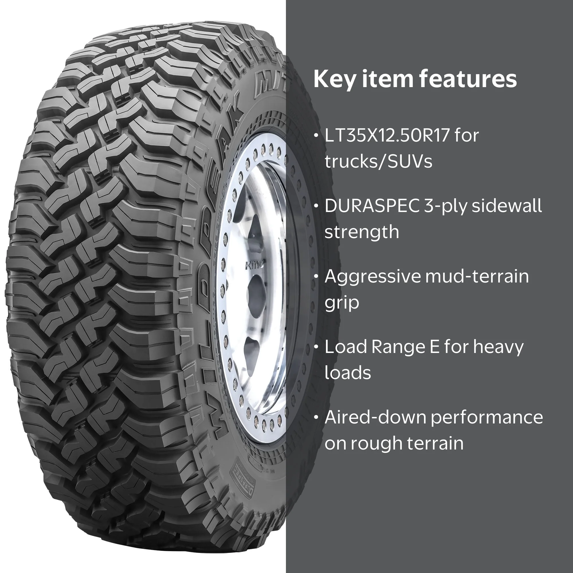 ファルケン　ワイルドピークM/T 35x12.5R17 走行少 Falken Wildpeak M/T01 35X12.50R17LT/10 121Q BW Mud Terrain Tire