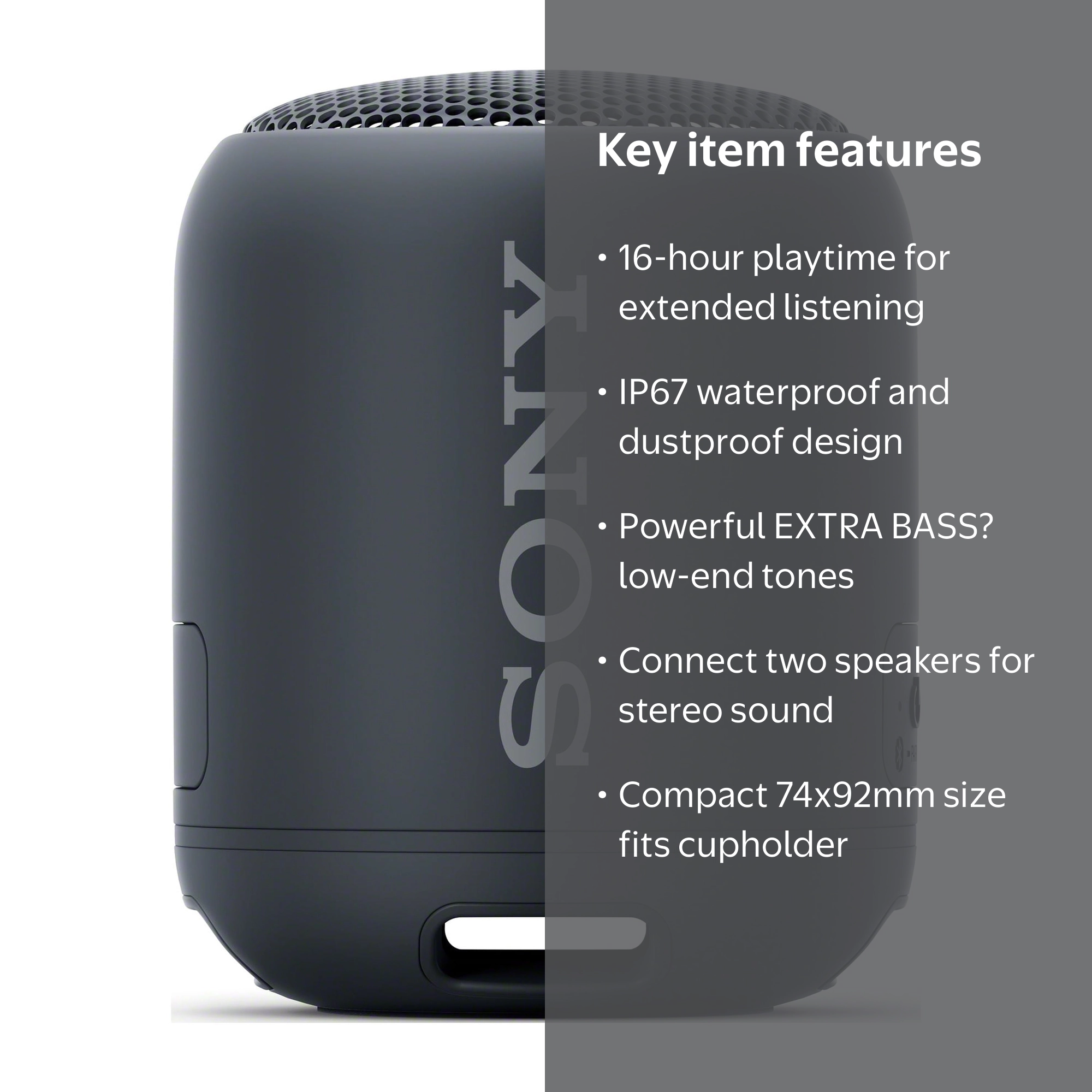 Sony SRS-XB12 Portable Bluetooth Speaker (Black) - Walmart.com