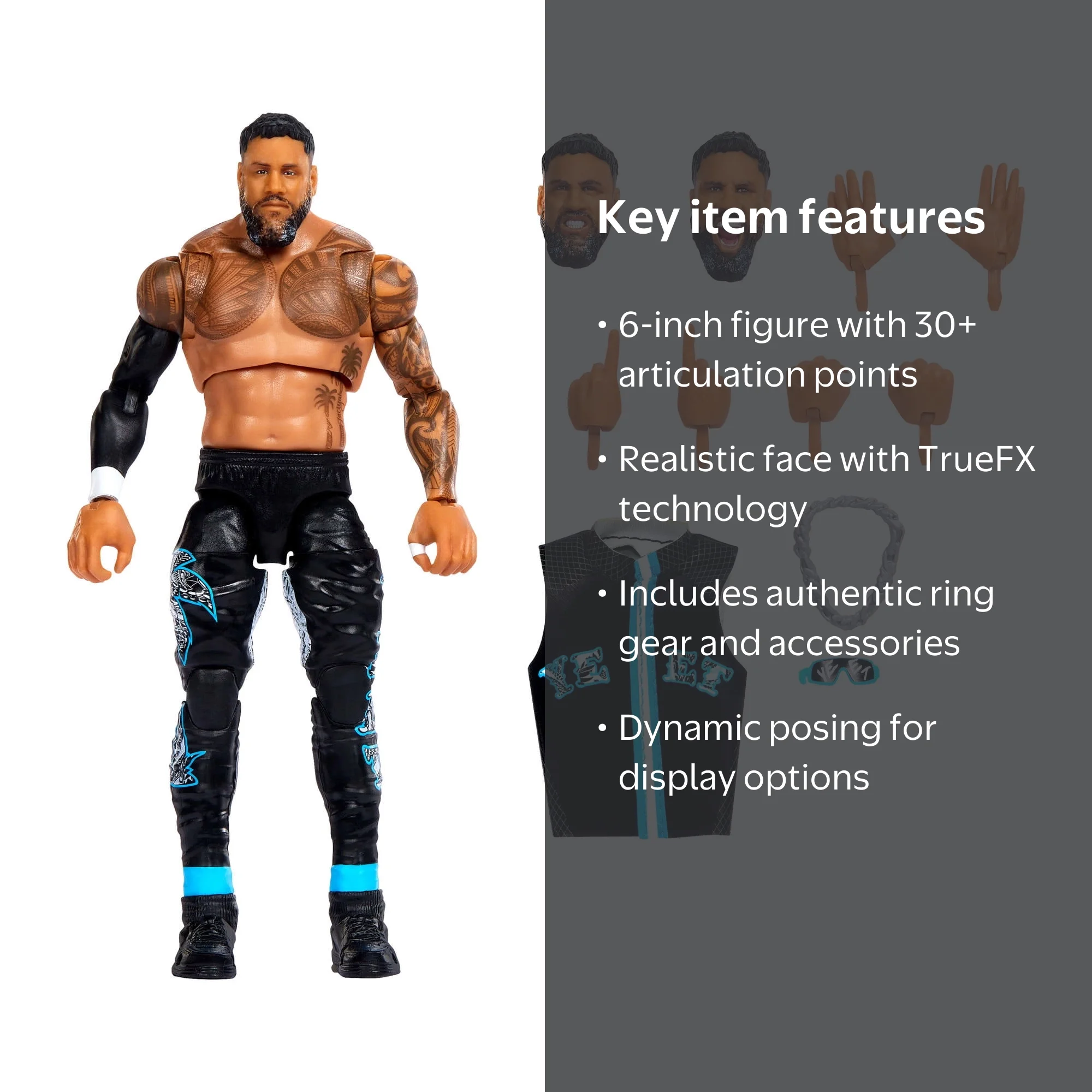 WWE Ultimate Edition Jey Uso Action Figure & Accessories Set, 6