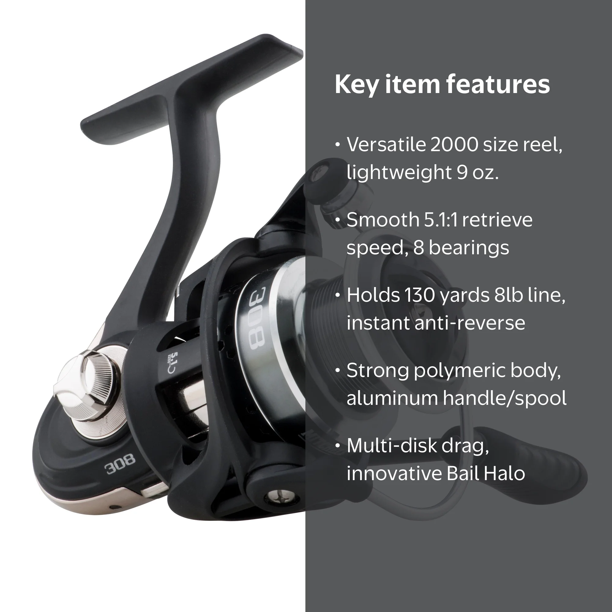Mitchell 300 Reel, Lightweight Open Face Fishing Reel, 2000 Size