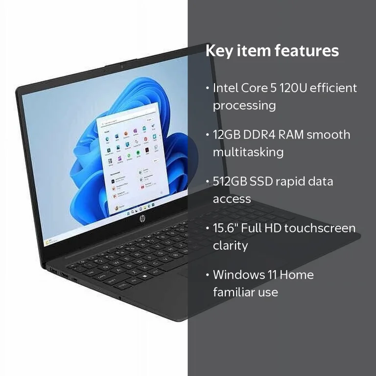 HP 15.6” Touchscreen Laptop- Intel Core 5 120U - 1080p - Windows