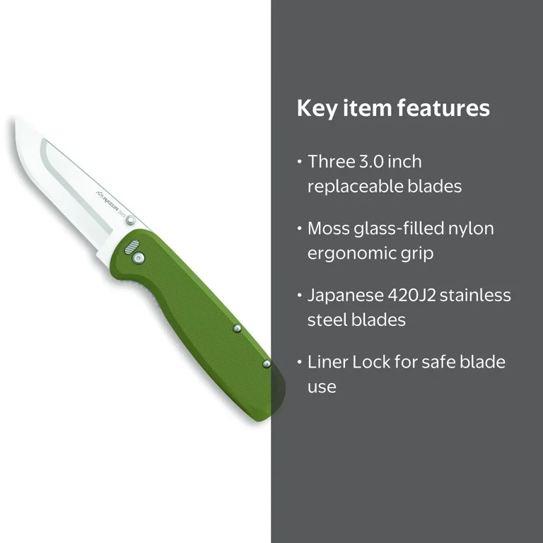 Outdoor Edge Razor SX3 Moss Green Replaceable Blade Carry Knife