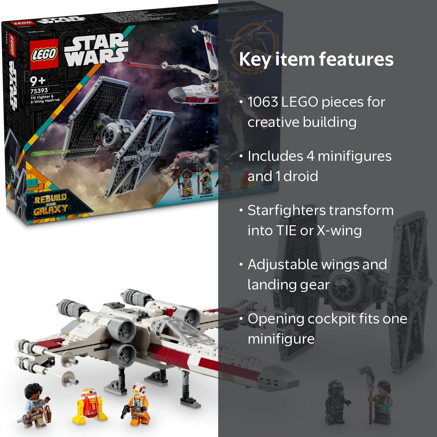 LEGO® Star Wars™ TIE Fighter And X-Wing Combo 75393 - Buildable