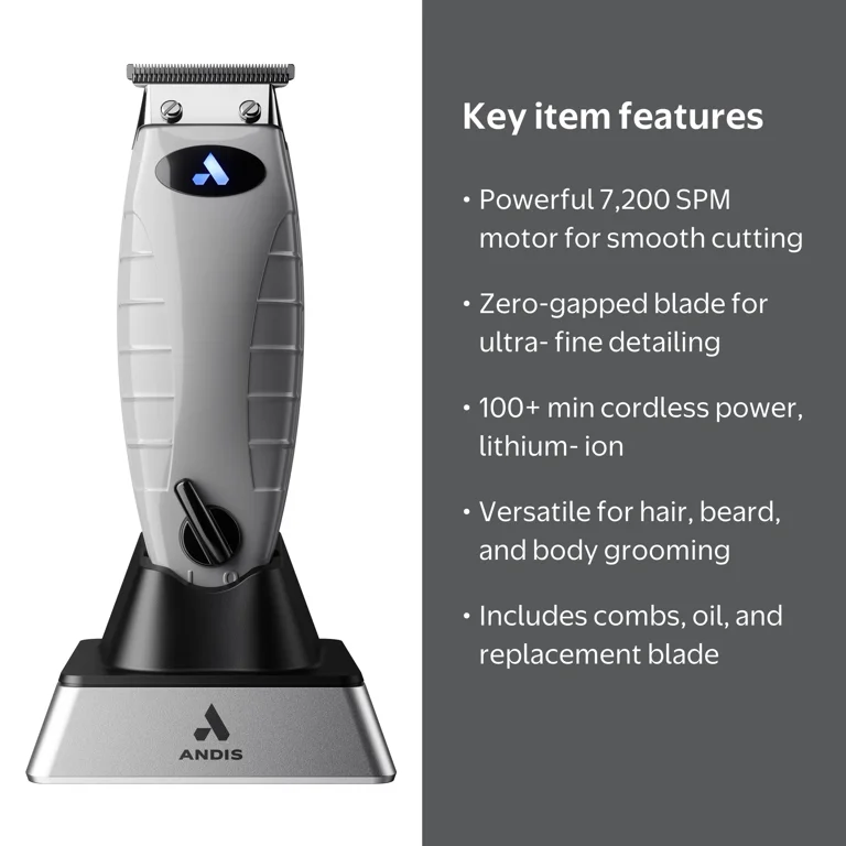 Andis, Hair and Beard Trimmer, Cordless, Zero Gapped, T-Outliner Andis, Hair and Beard Trimmer, Cordless, Zero Gapped, T-Outliner