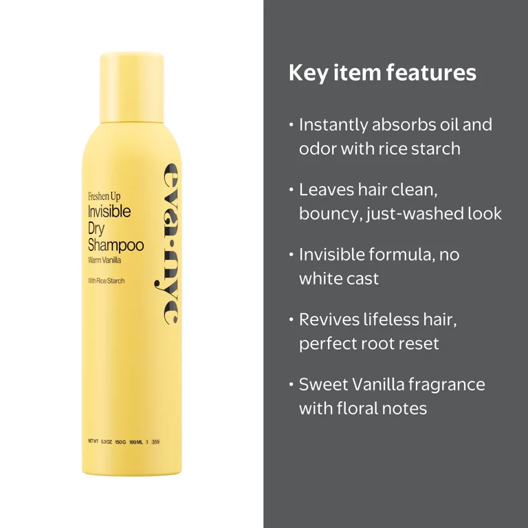 Eva NYC Freshen Up Invisible Dry Shampoo Warm Vanilla Scent 5.3oz