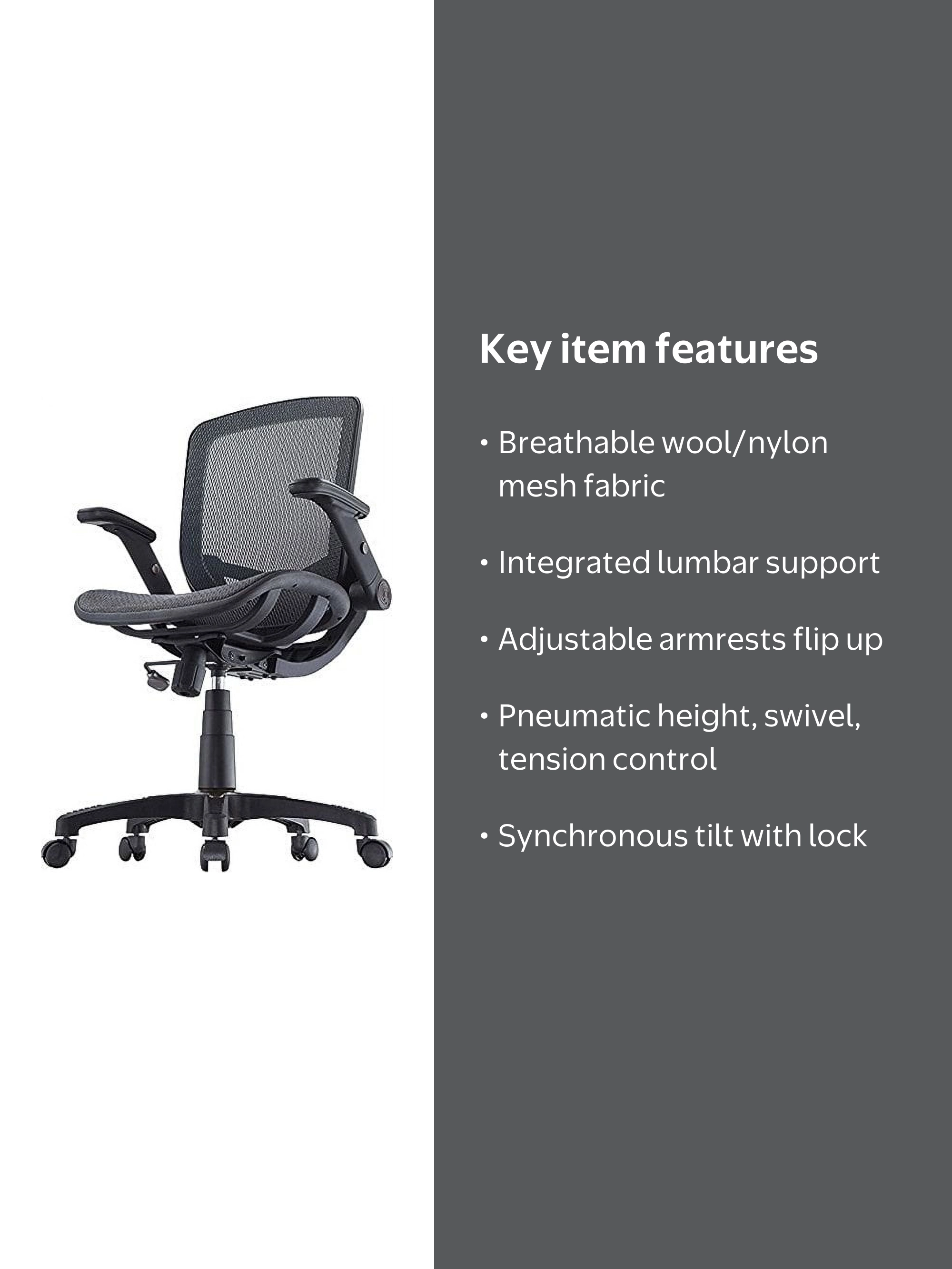 Metrex II Office Mesh Task Chair with Lumbar Support and Pneumatic
