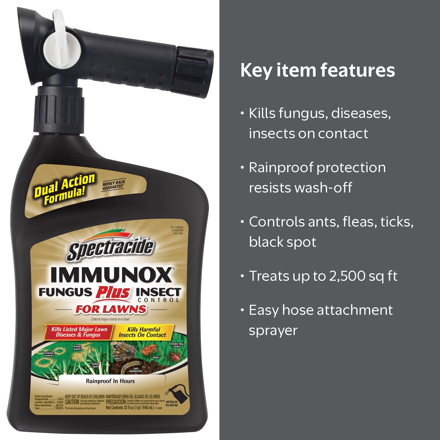 Spectracide Immunox Fungus Plus Insect Control for Lawns, 32 oz