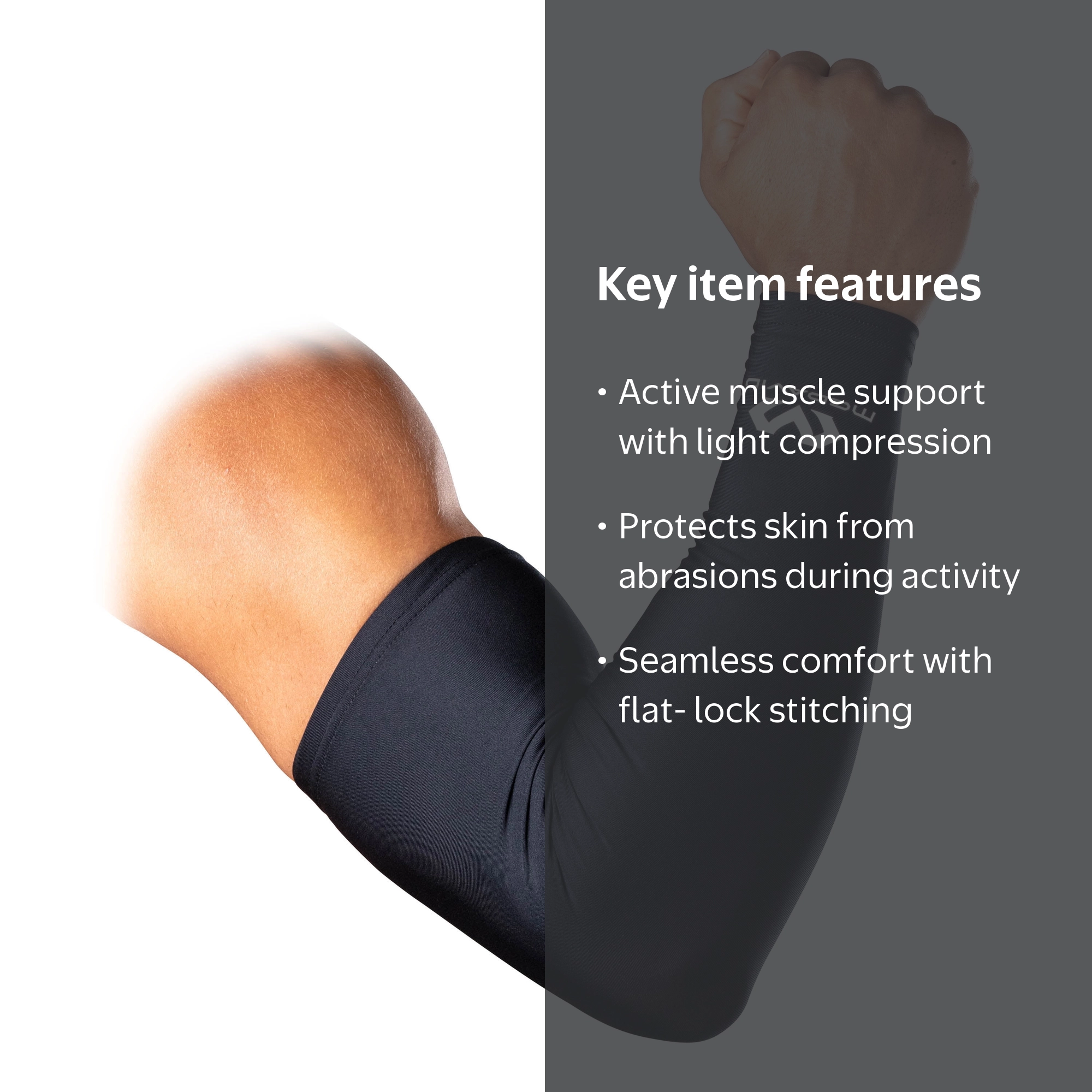 McDavid Sport Compression Arm Sleeves Pair, Black, Unisex, Adult