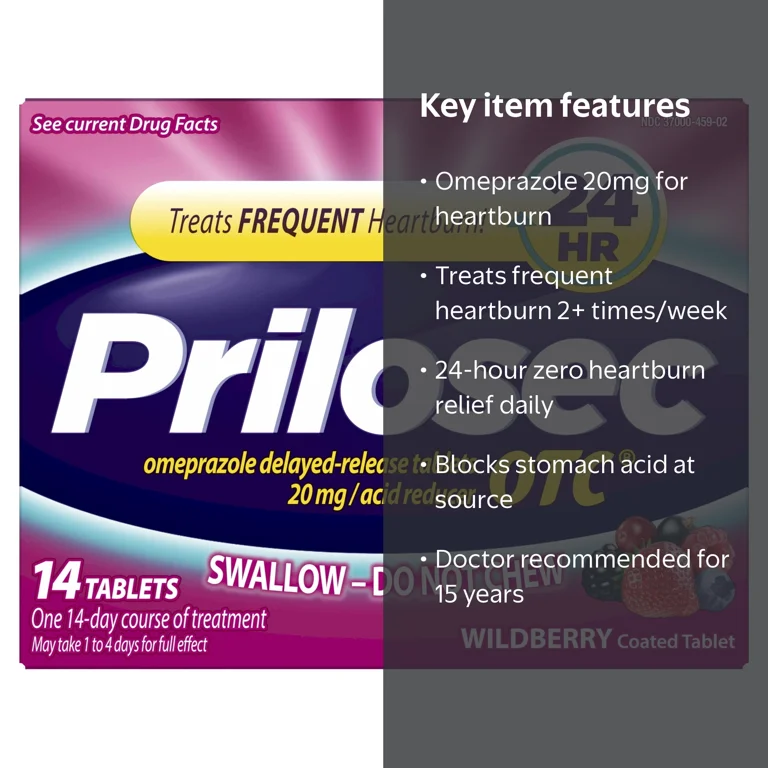 【O.T.C】 Prilosec OTC Omeprazole 20mg Acid Reducer, Frequent Heartburn