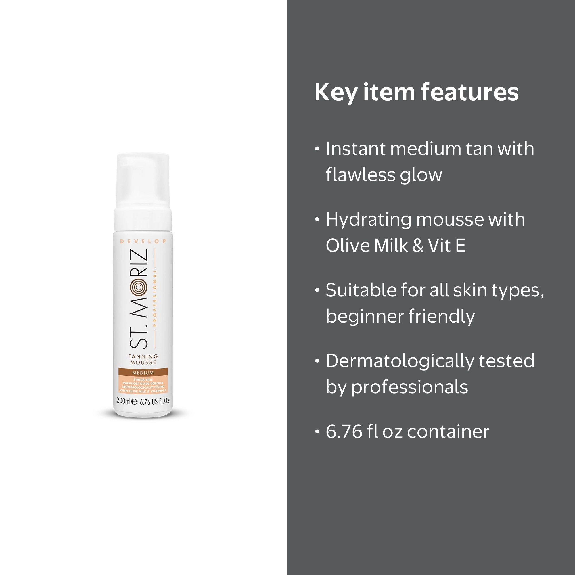 St. Moriz, Self Tanning Mousse, 6.76 fl oz, Medium Bronzing Foam