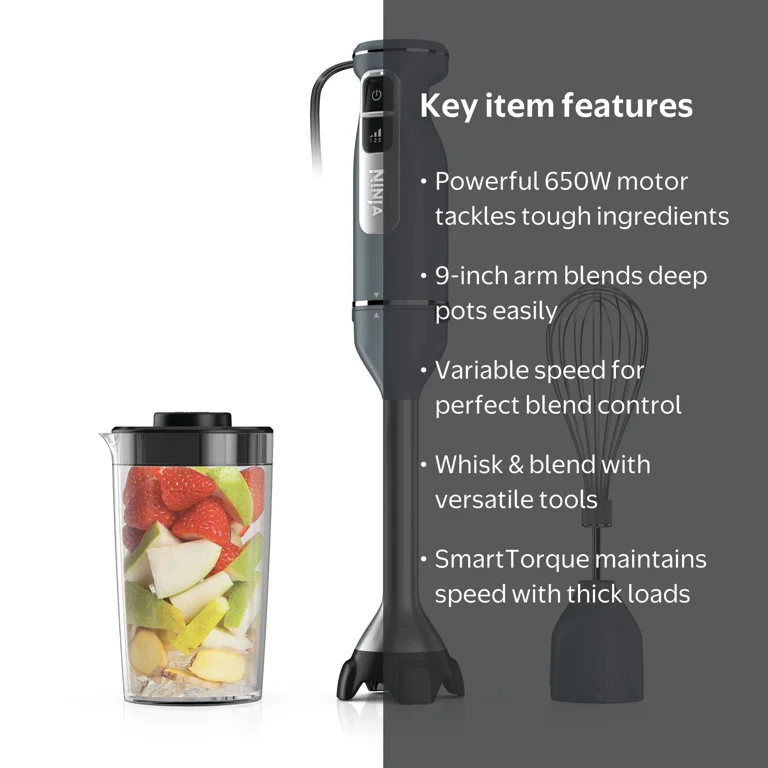 Ninja Power Duo Immersion Mixer, Hand Stick Blender, 3 Speeds