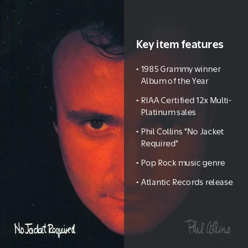 Atlantic, Phil Collins - No Jacket Required, CD, Pop Rock Music