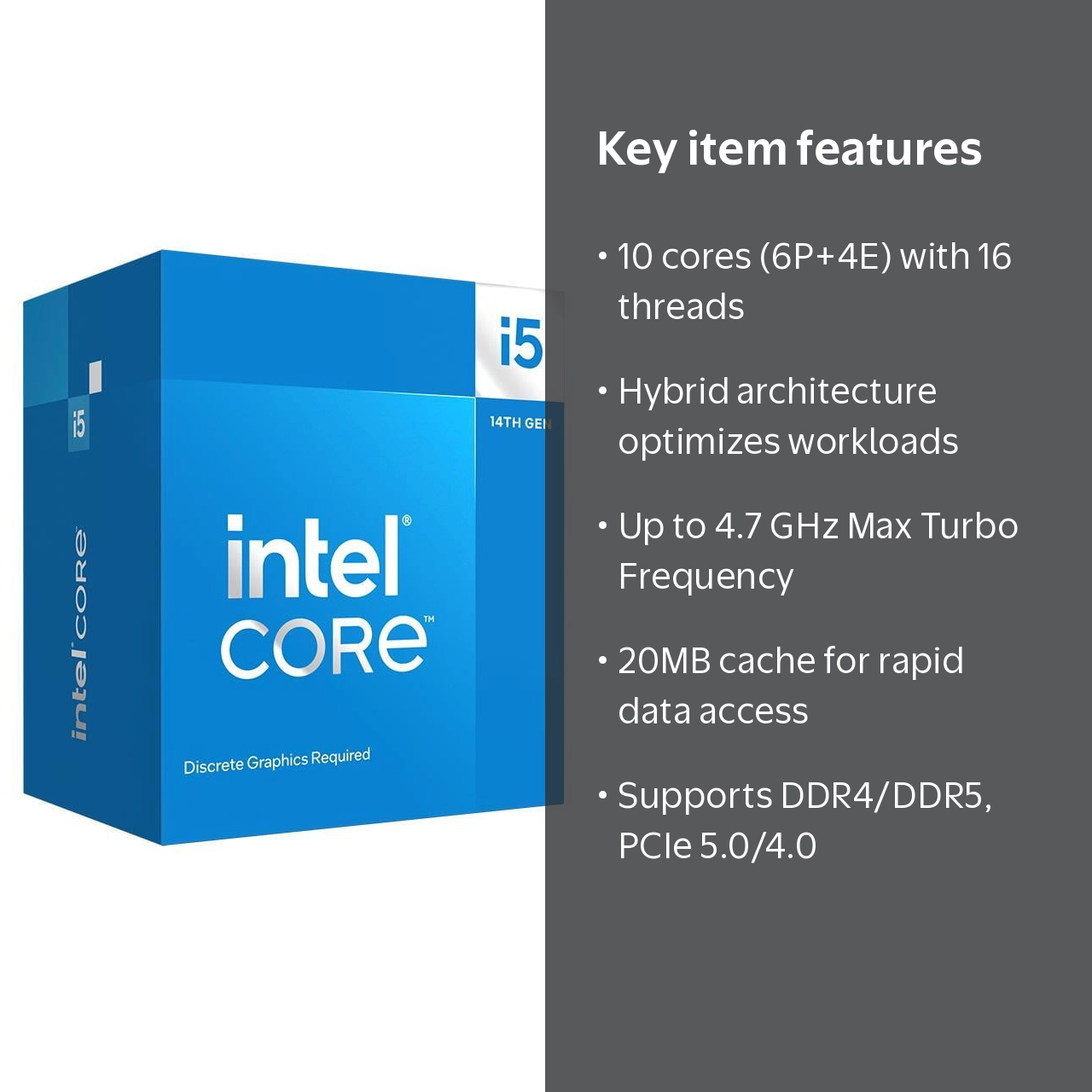 Intel, Desktop Processor, i5-14400F, 10 Cores 16 Threads - Walmart.com