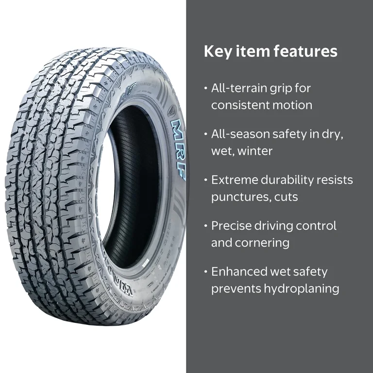 MRF Wanderer A/T A3 Tire, All Terrain, All Season, 255/65R18 111T