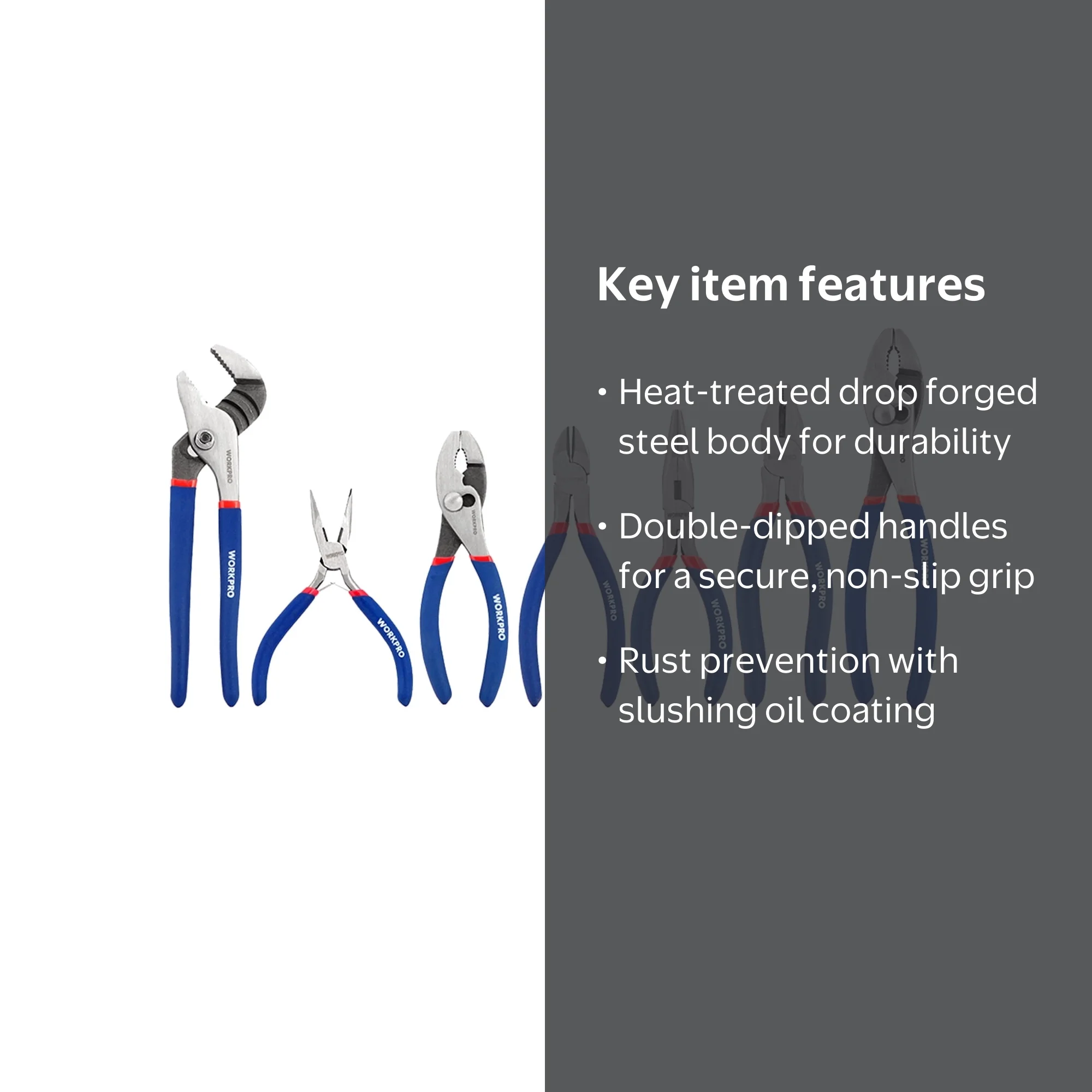 WORKPRO 7-piece Pliers Set with Groove Joint & Long Nose - Walmart.com