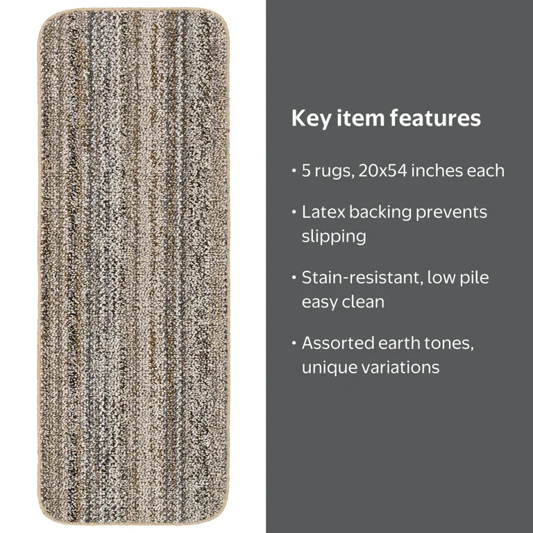 5 pack) Mainstays Carnival Stripe Polypropylene Assorted Earth