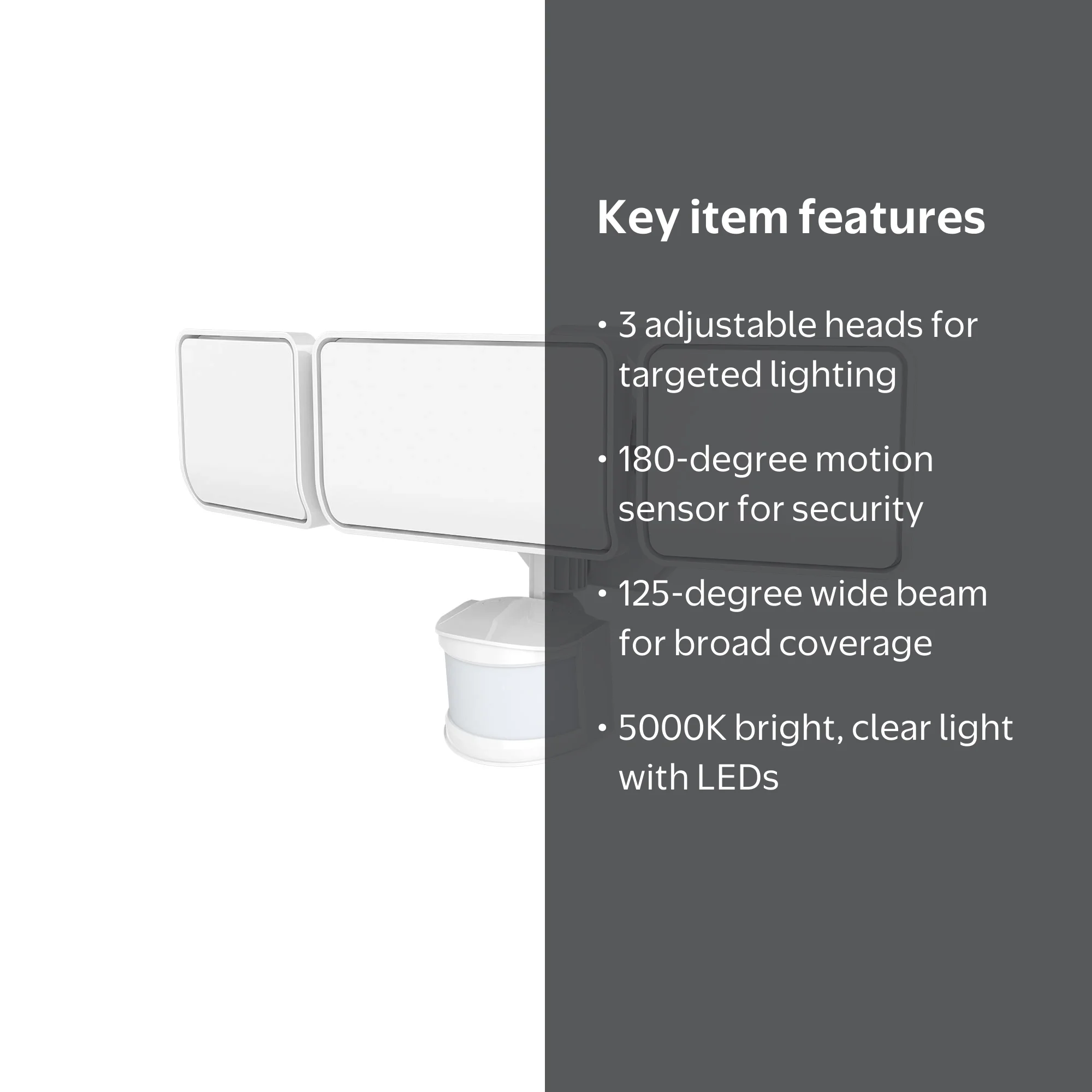 Free Shipping! Hyper Tough Security Light, 3-Head 180° Motion