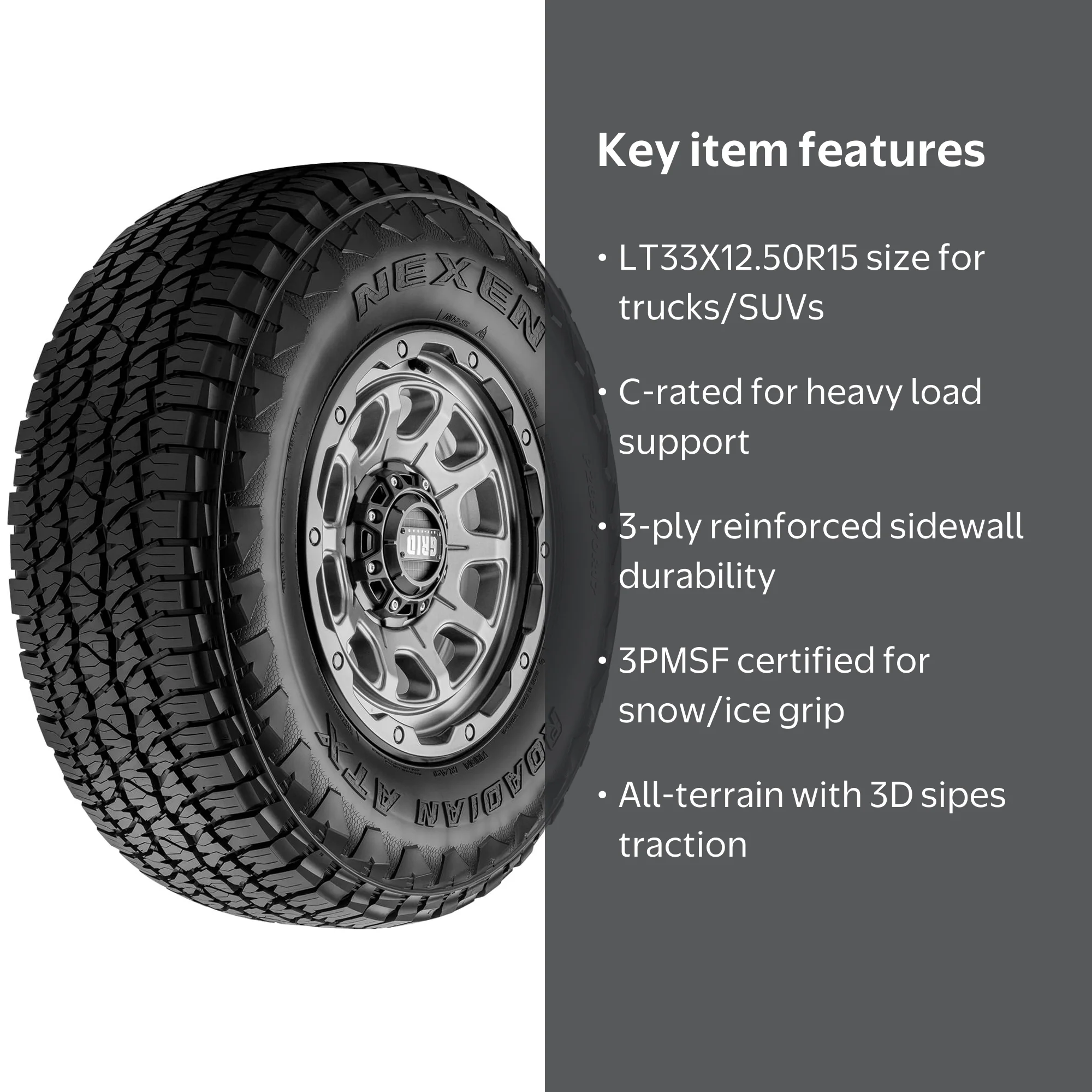 Nexen Rugged Roadian ATX All Terrain LT33X12.50R15 108S C Light