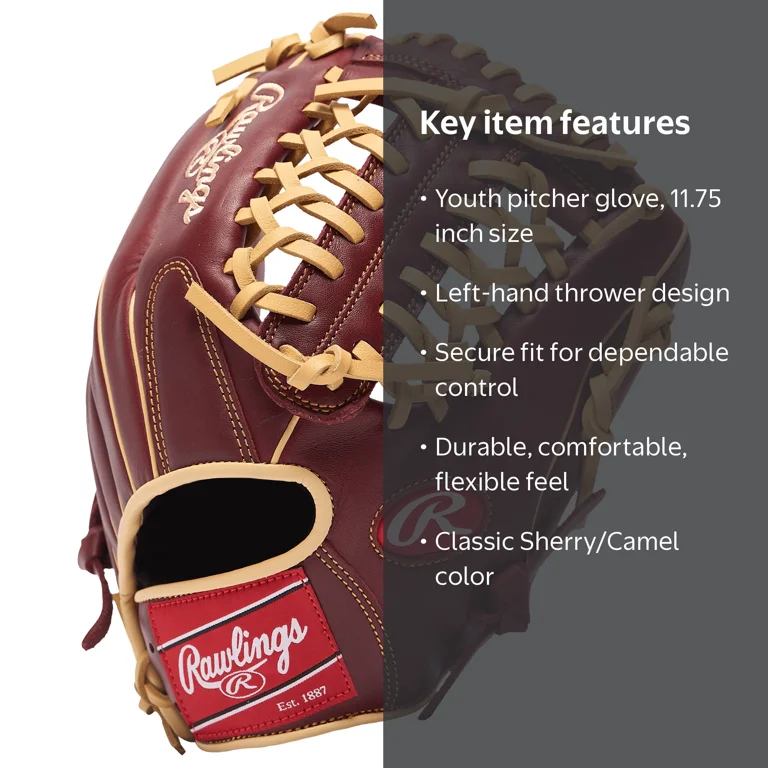 Rawlings Sandlot Series Youth Baseball Glove, 11.75 inch, Sherry