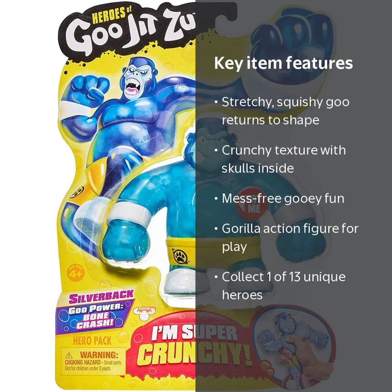 Heroes of Goo Jit Zu - Crunchy Gorilla Action Figure, Silverback