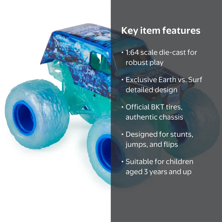 Monster Jam 1:64 Earth Vs. Surf Son-uva Digger (Walmart Exclusive