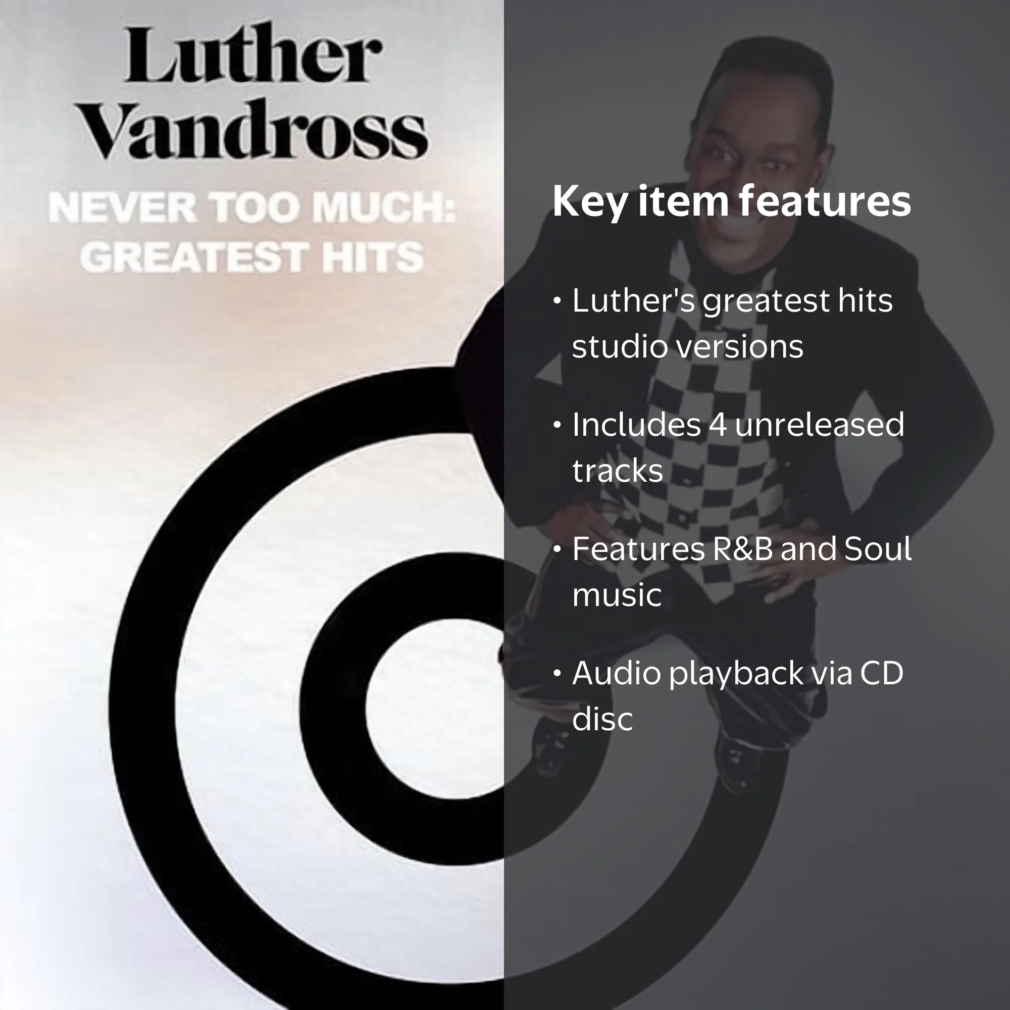 Luther Vandross - Never Too Much: Greatest Hits - CD - Walmart.com
