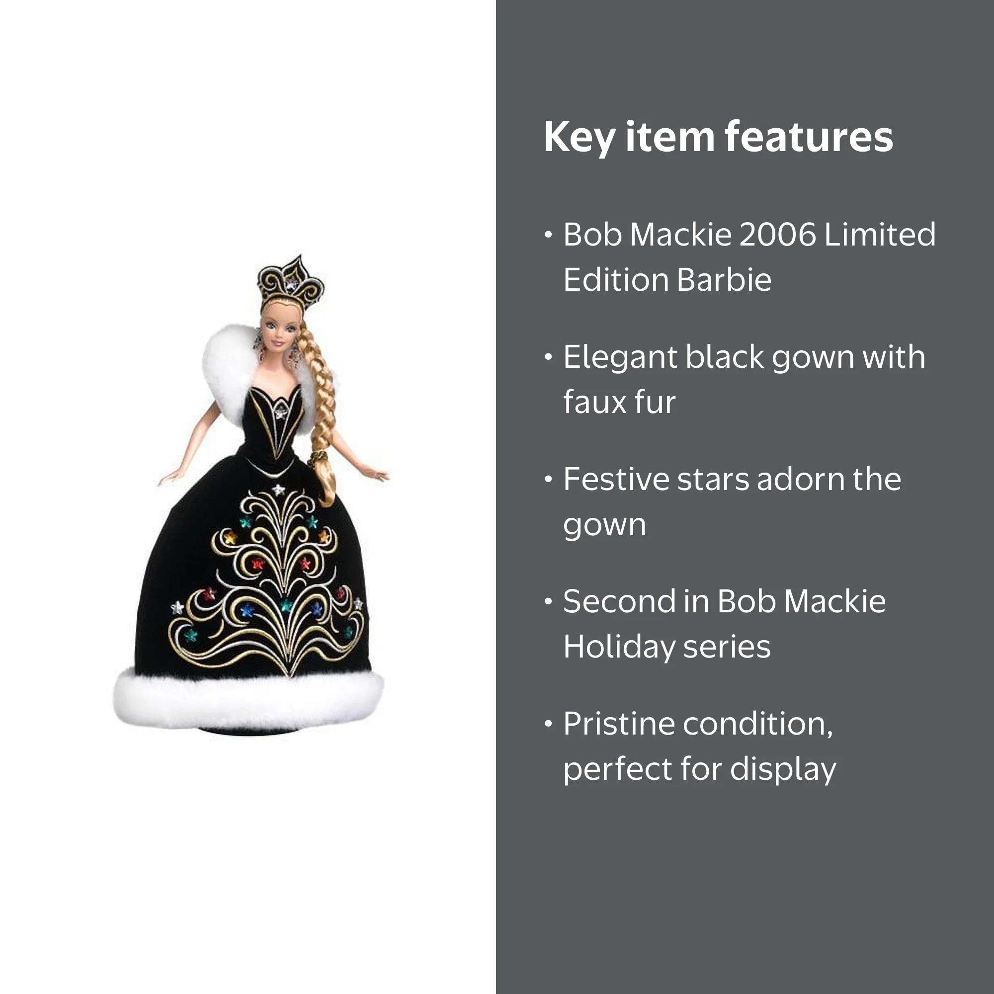 Bob Mackie 2006 Holiday Barbie Doll - J0949 Xmas Collection