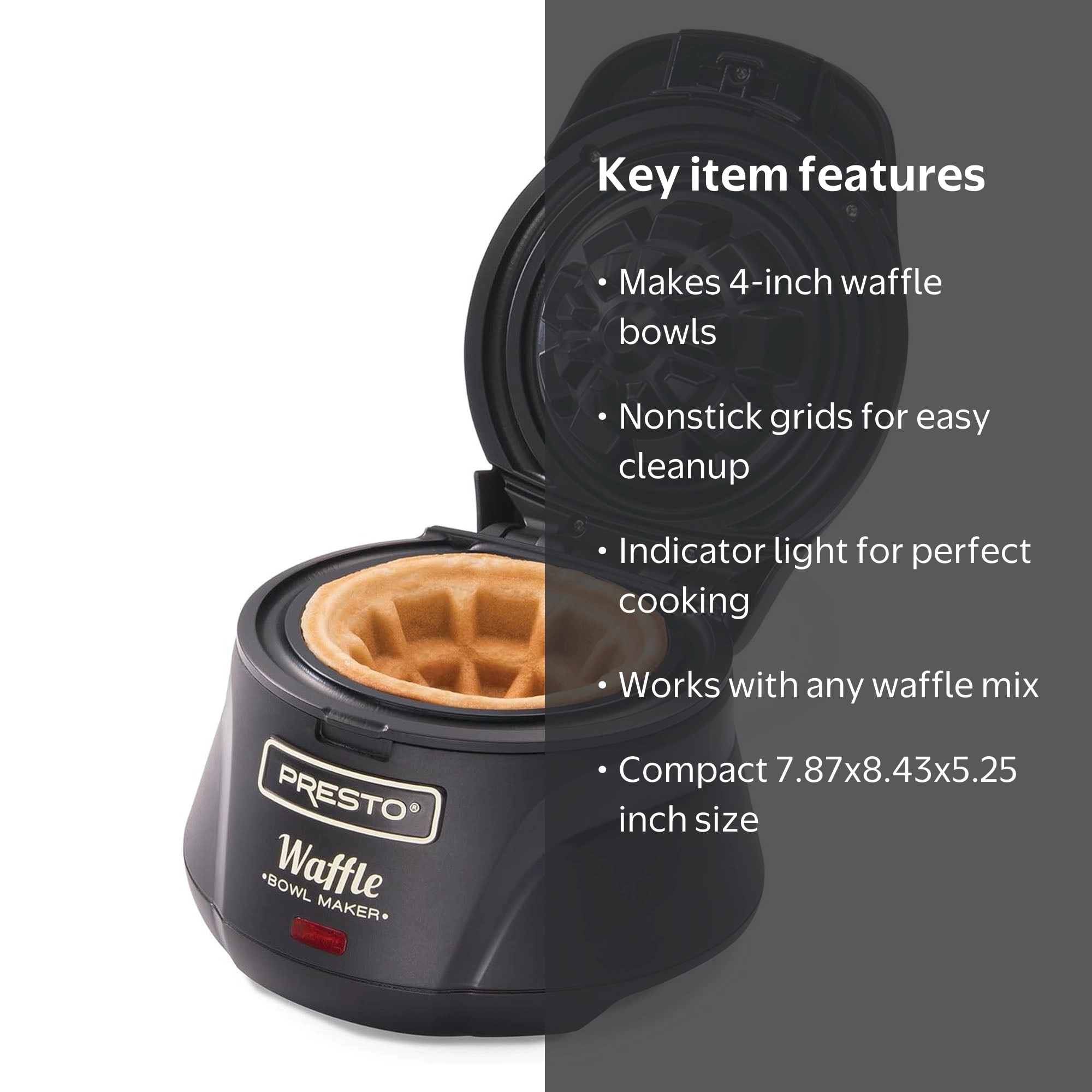 Presto 03500 Belgian Waffle Bowl Maker, 4-Inch Thickness - Walmart.com