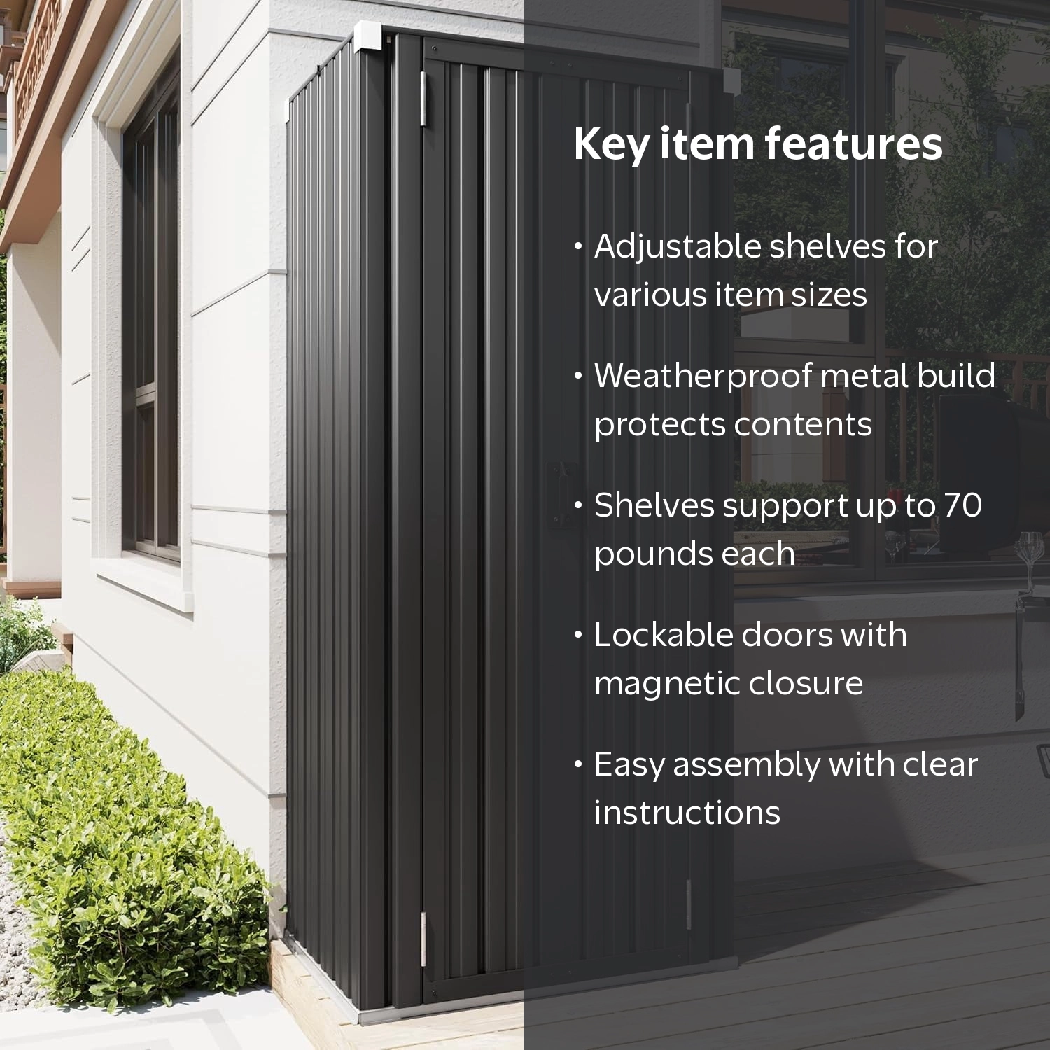 YODOLLA Outdoor Metal Storage Shed with Locking Doors and