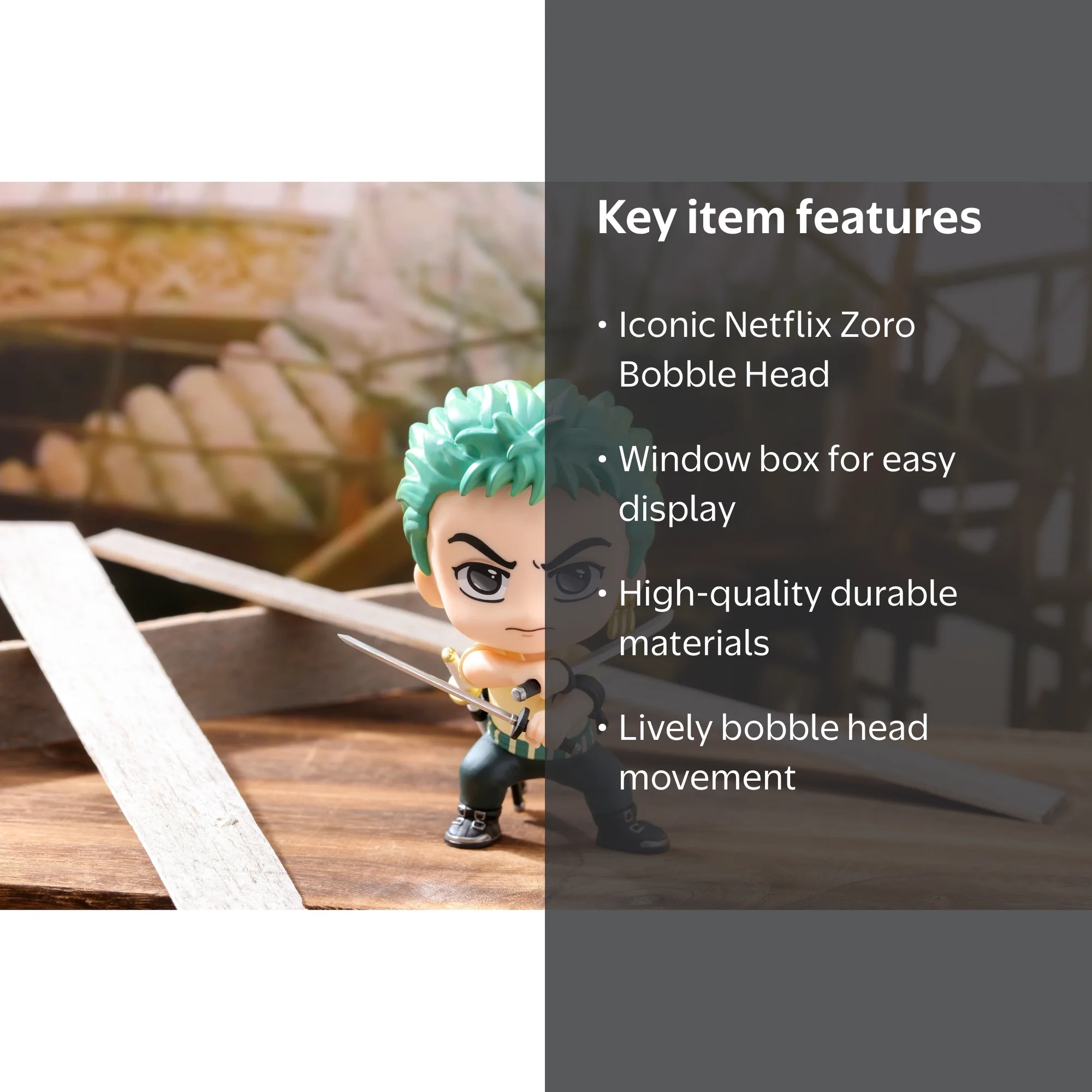 One Piece Netflix Zoro Cosbaby Bobble Head Collectible Figurine