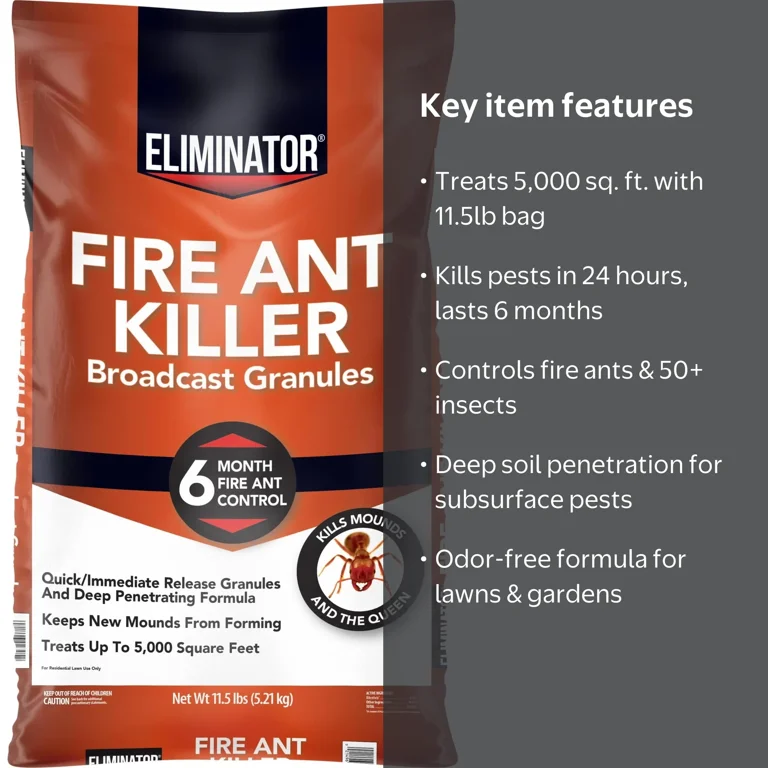 Eliminator Fire Ant Killer Granules, 11.5 lb, 6-Month Control