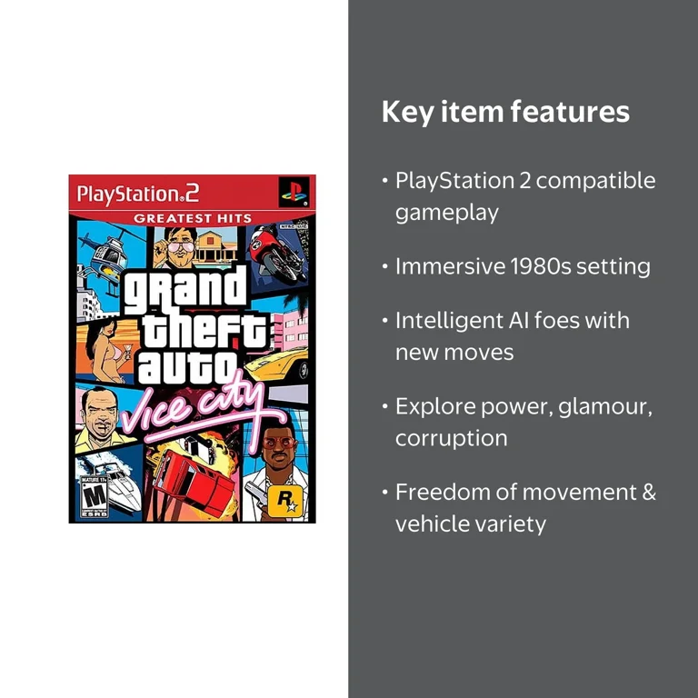 PS2 GRAND THEFT AUTO VICE CITY - Walmart.com