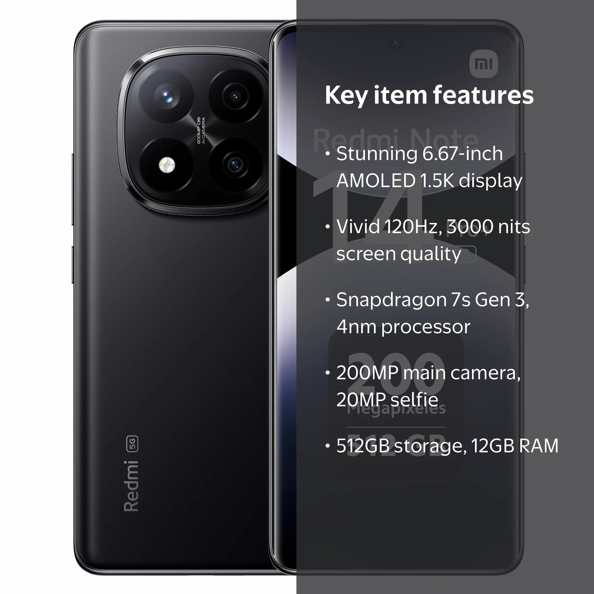 Xiaomi Redmi Note 14 Pro+ 5G GSM Unlocked, 6.67