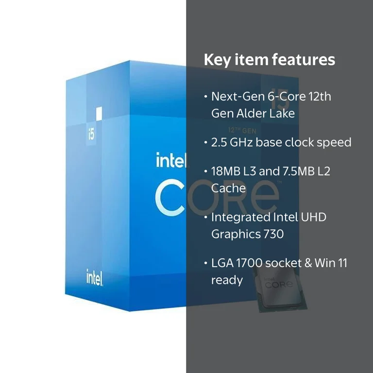 Intel Core i5-12400 Desktop Processor 2.5GHz - Six-Core - LGA 1700
