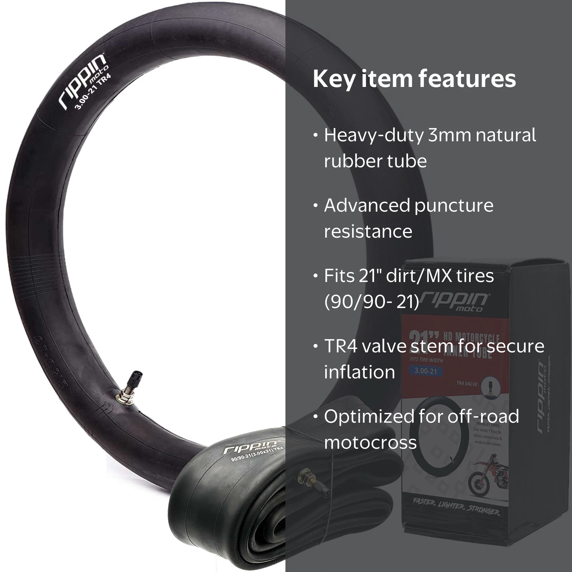 Rippin Moto, Inner Tube, 90/90-21, Heavy Duty 3mm Thick - Walmart.com