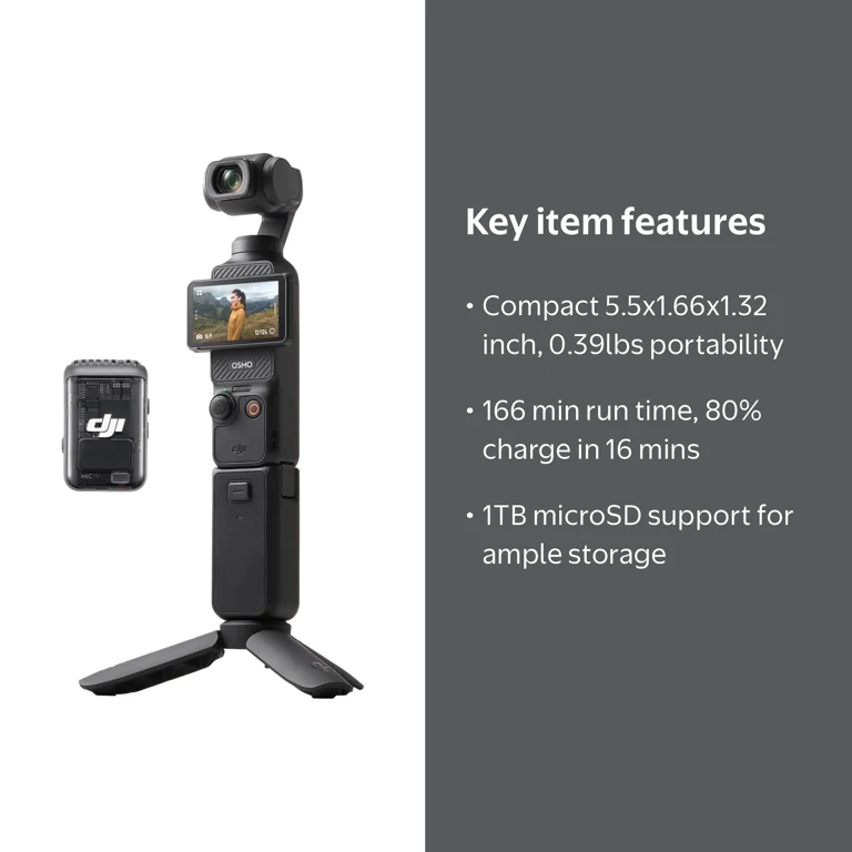 DJI Osmo Pocket 3 Creator Combo, Vlogging Cameras with 1'' CMOS
