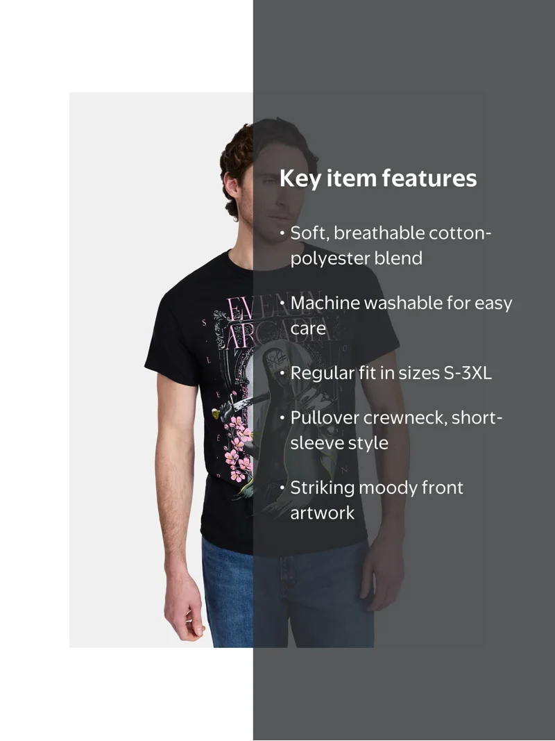 Sleep Token Men's and Big Men's Even in Arcadia Graphic Tee, Sizes