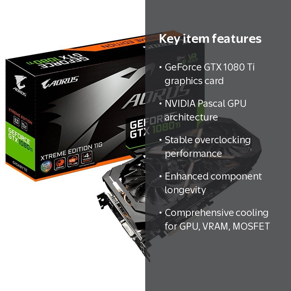 AORUS GeForce GTX 1080 Ti Gaming Video Graphics Card with
